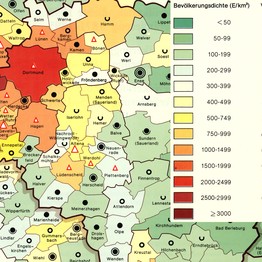 Ausschnitt aus: Bevölkerungsdichte der Gemeinden