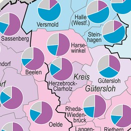 Ausschnitt aus: Die Verteilung der Religionszugehörigkeiten in Westfalen